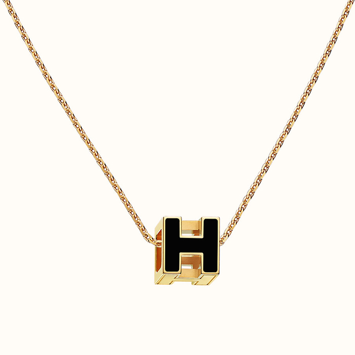 HERMES PENDANT エルメス ペンダント H143991F 03 GOLD NOIR BLACK