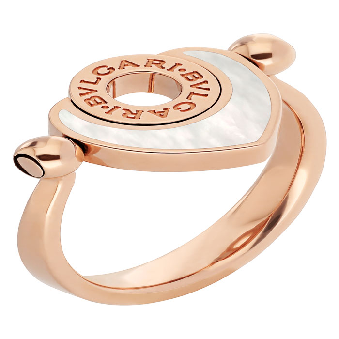 BVLGARI BVLGARI 18 kt rose gold flip ring with mother-of-pearl AN857851 KYKKNN