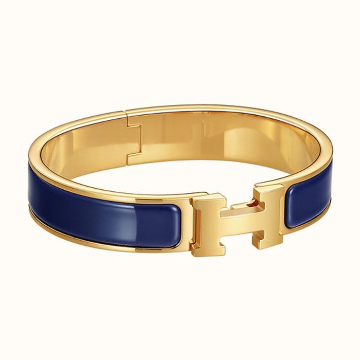 HERMES BRACELET エルメス ブレスレット H700001F3BPM GOLD BLEU INDIGO