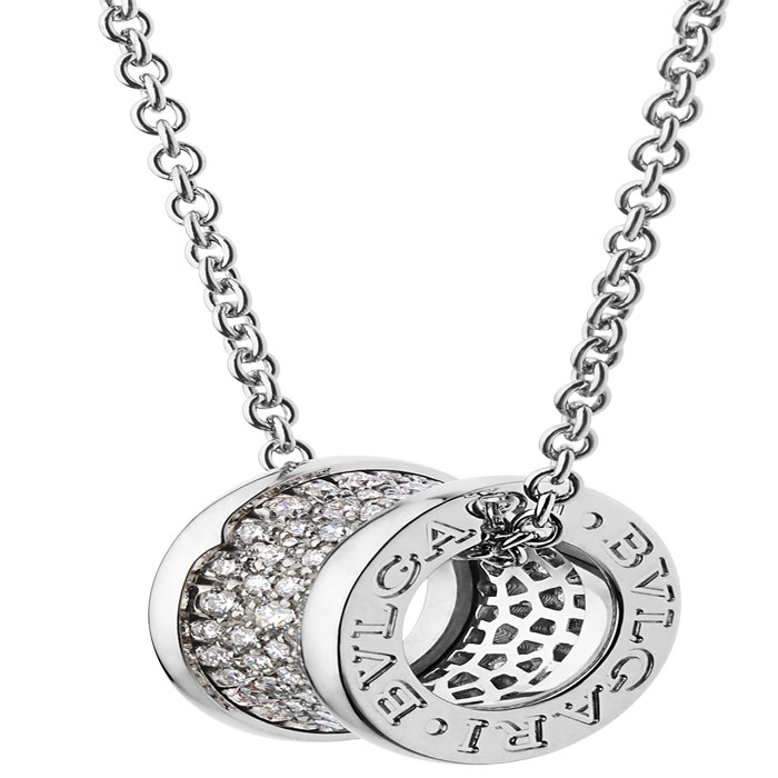 B.zero1 necklace with 18 kt white gold chain and pendant in 18 kt white gold CL855800