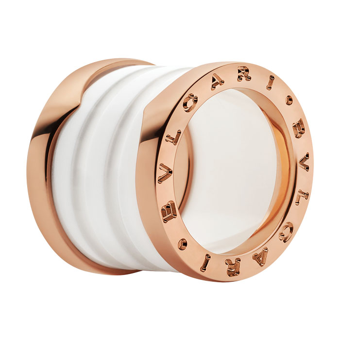 Be zero one ring using white ceramic and rose gold AN855564 MV9T7S