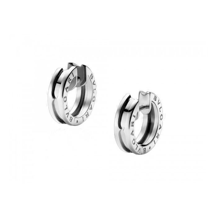 Bvlgari B.Zero1 18K White Gold One-Band Earrings OR855539 L6SYA9