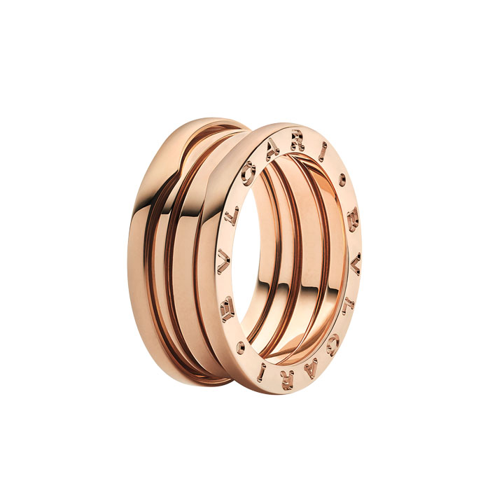 B.zero1 three-band ring in 18 kt rose gold AN852405