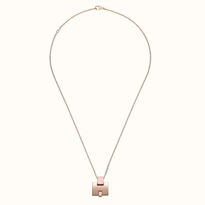 HERMES PENDANT エルメス ペンダントH146201FO85 ROSE GOLD ROSE DRAGEE