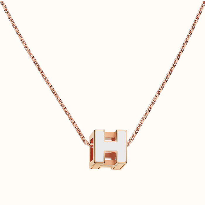 HERMES PENDANT エルメス ペンダント H143991FO ROSE GOLD BLANC