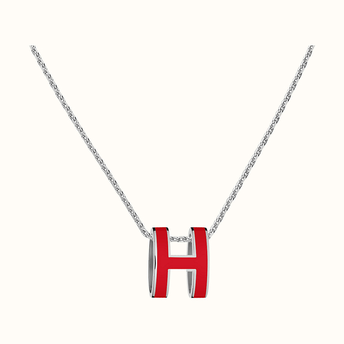 HERMES Necklaces & Pendants Silver エルメスネックレス＆ペンダントシルバー H147991FP SILVER Rouge Vif