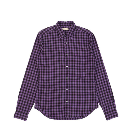 バーバリーBURBERRY  メンズ チェック シャツ 3930182 5070K RO-PURPLE