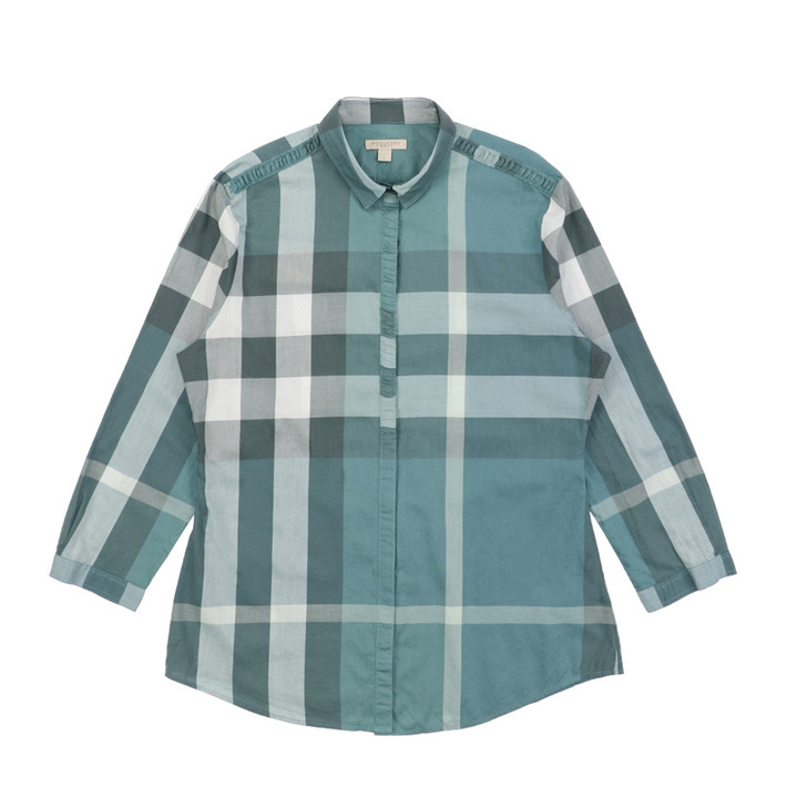 バーバリーBURBERRY レディース チェック シャツ 3943404 3259B OPAL-GREEN