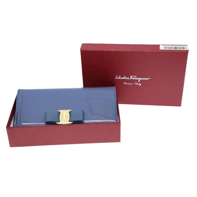 フェラガモ FERRAGAMO レディース ヴァラ リボン 長財布 22-A900 0593424 STORM